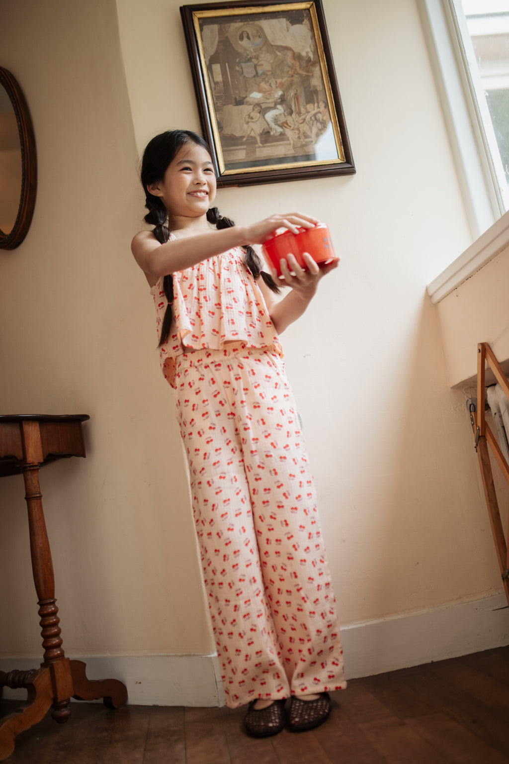 Wide Leg Pants | Cherry AOP