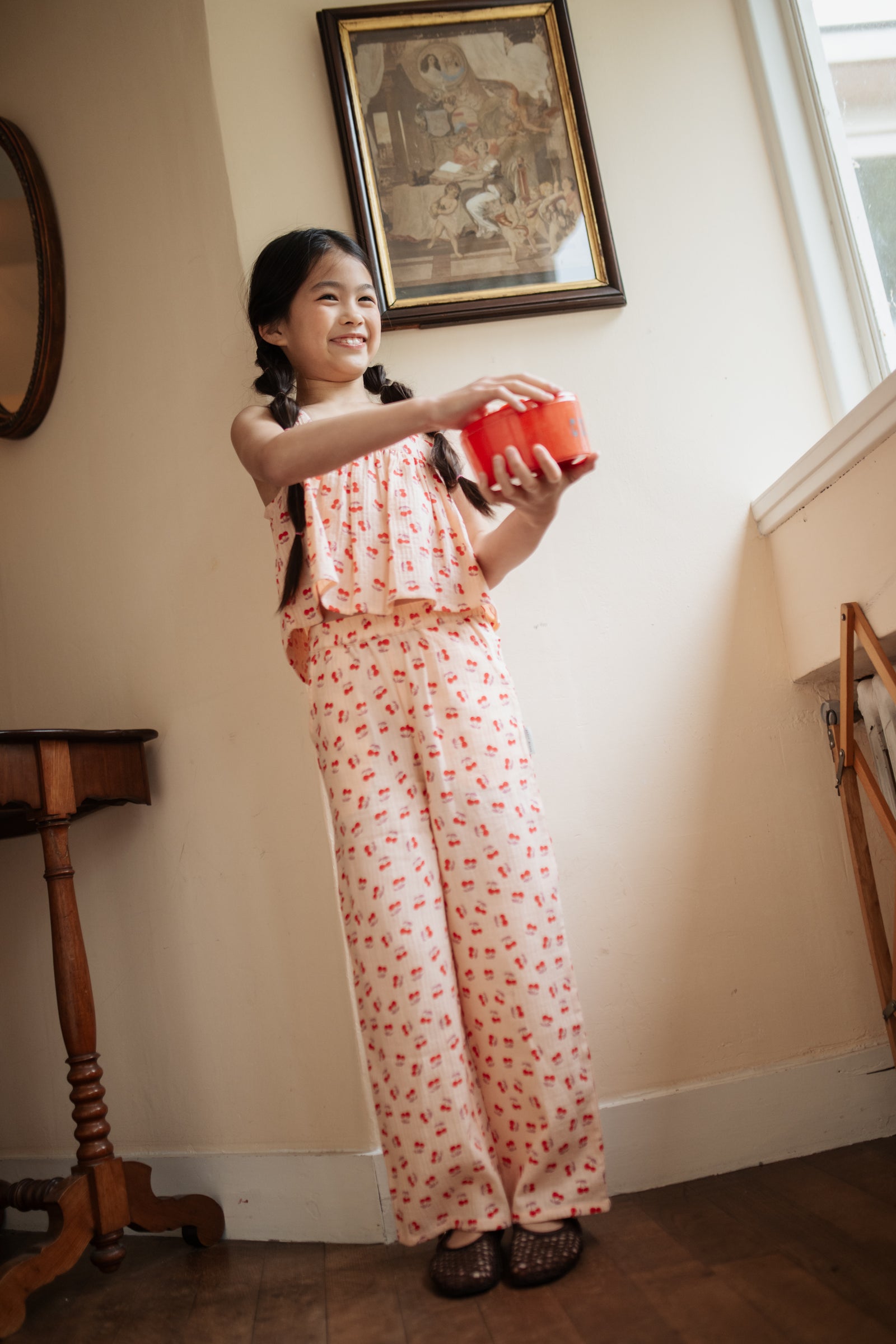 Wide Leg Pants | Cherry AOP