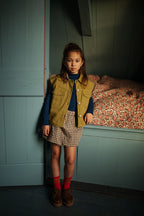 Cargo Ballon Skirt | Check Beige/Blue