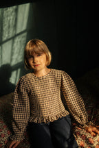 Flow Blouse  | Check Beige/Blue