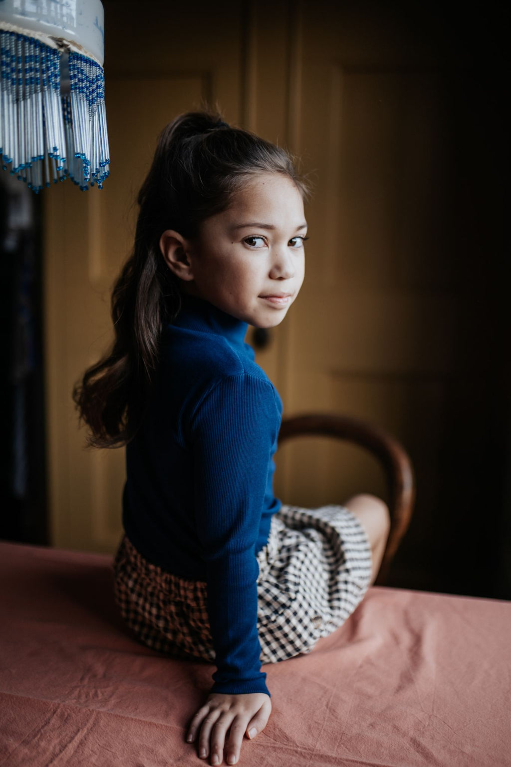 Rib Turtle Neck | Navy Blue
