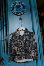 Denim Waistcoat | Leopard