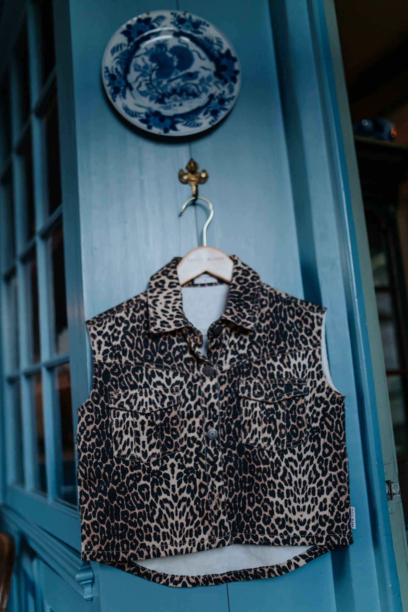 Denim Waistcoat | Leopard