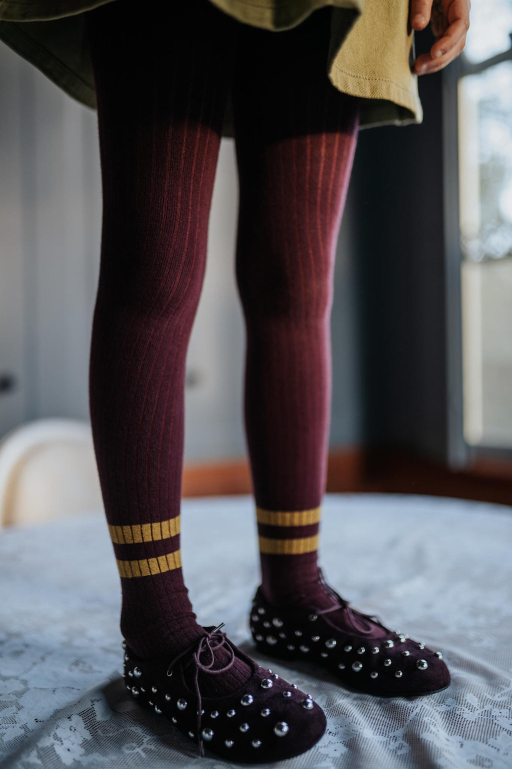 Tight Stripes | Fig/Khaki