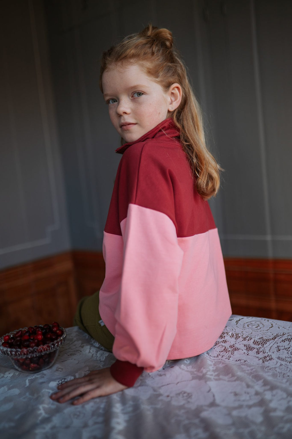 Zipper Sweater Blush | Color Block