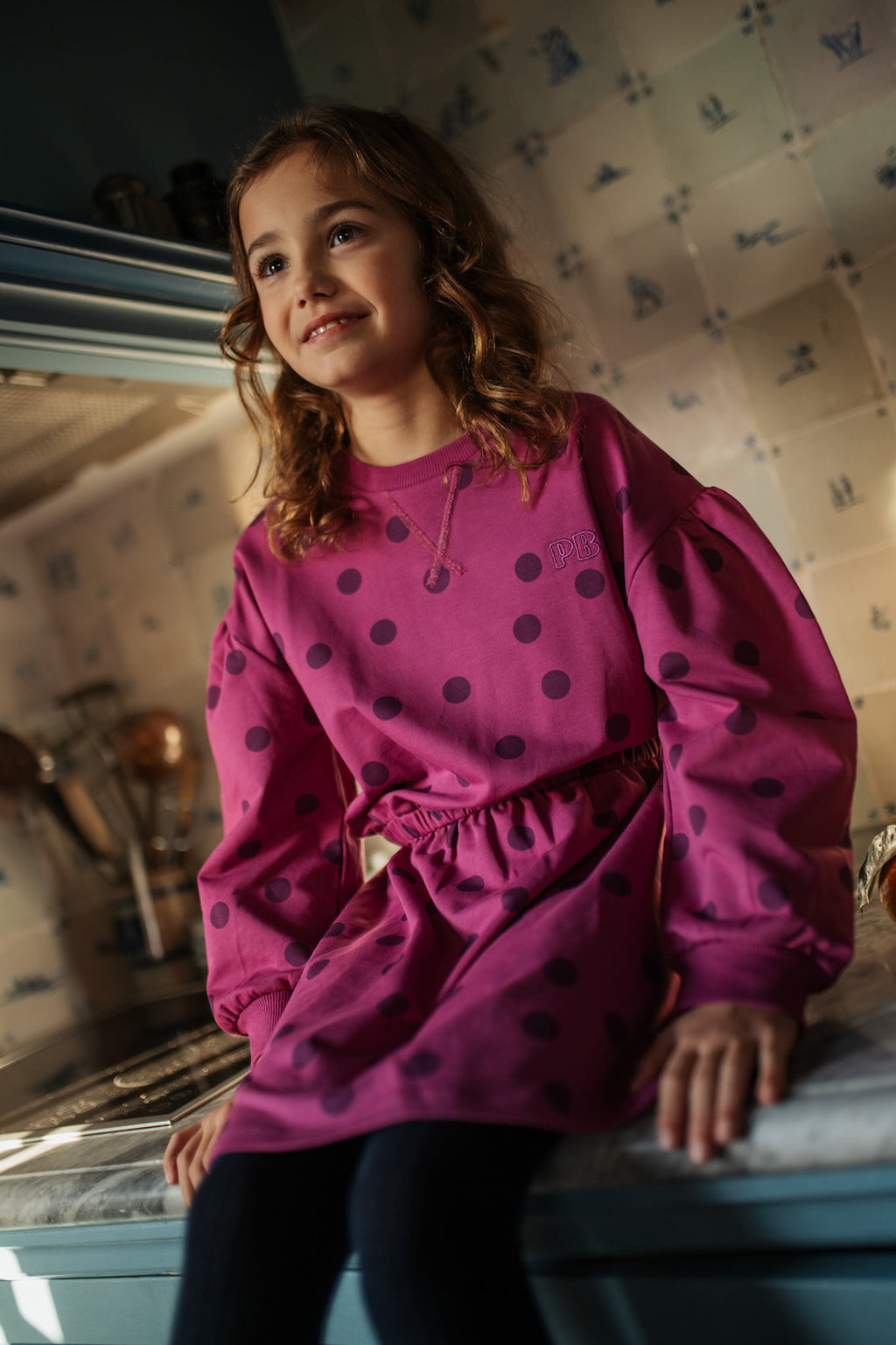 Skater Dress Dots | Deep Orchid
