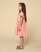Stripe Dress | Cashmere Rose/Peach Cobbler