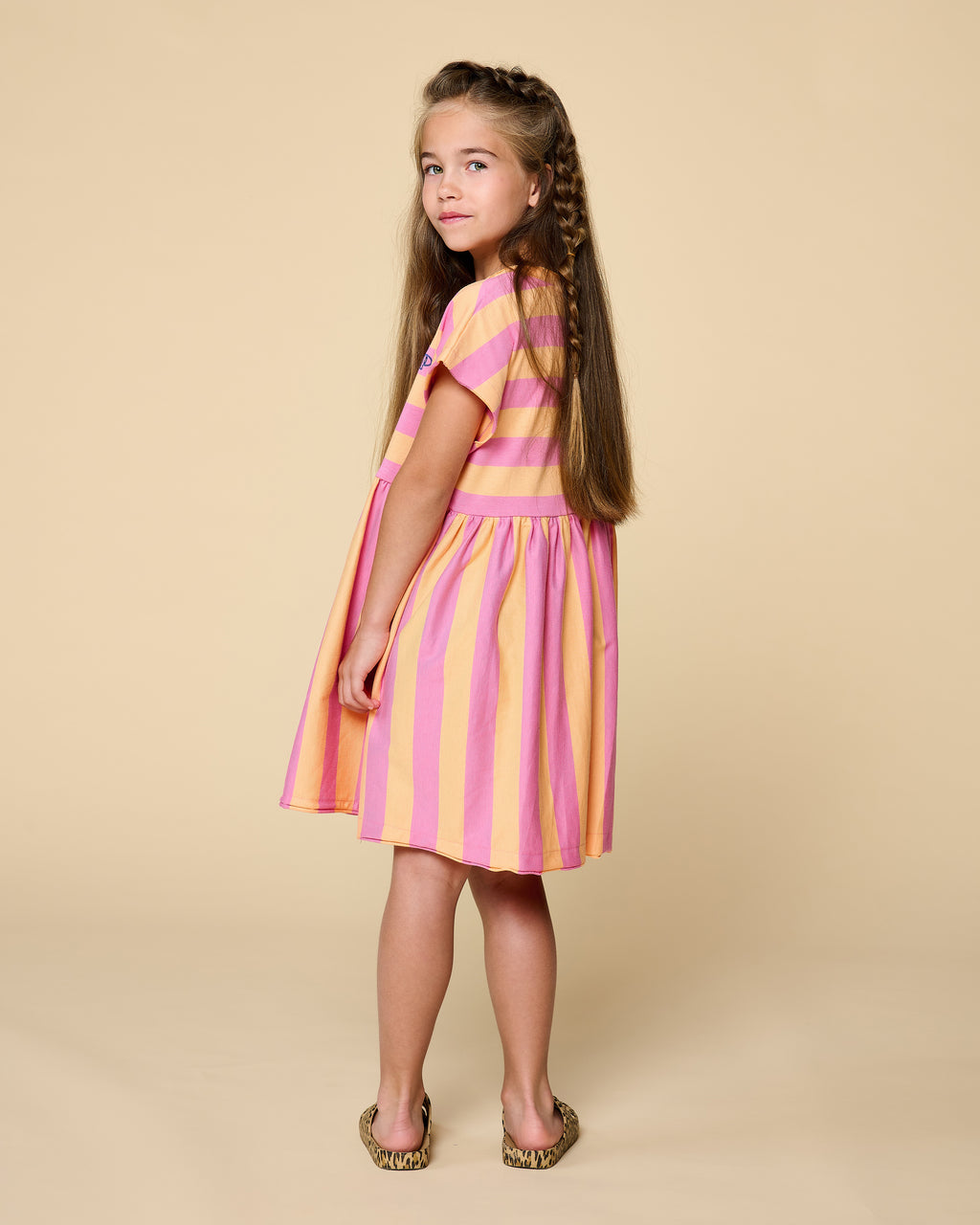 Stripe Dress | Cashmere Rose/Peach Cobbler