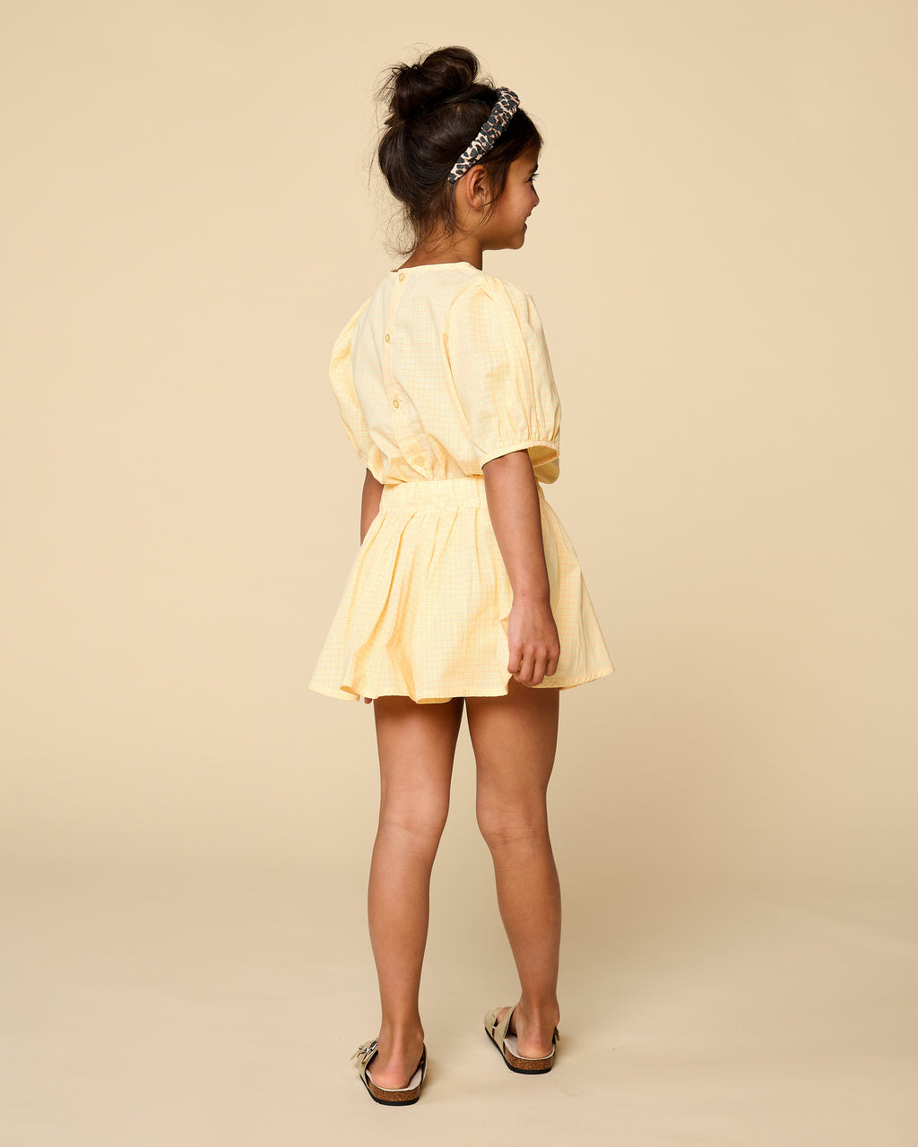 Puff Sleeve Blouse | Check Butter Yellow