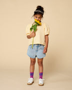 Puff Sleeve Blouse | Check Butter Yellow