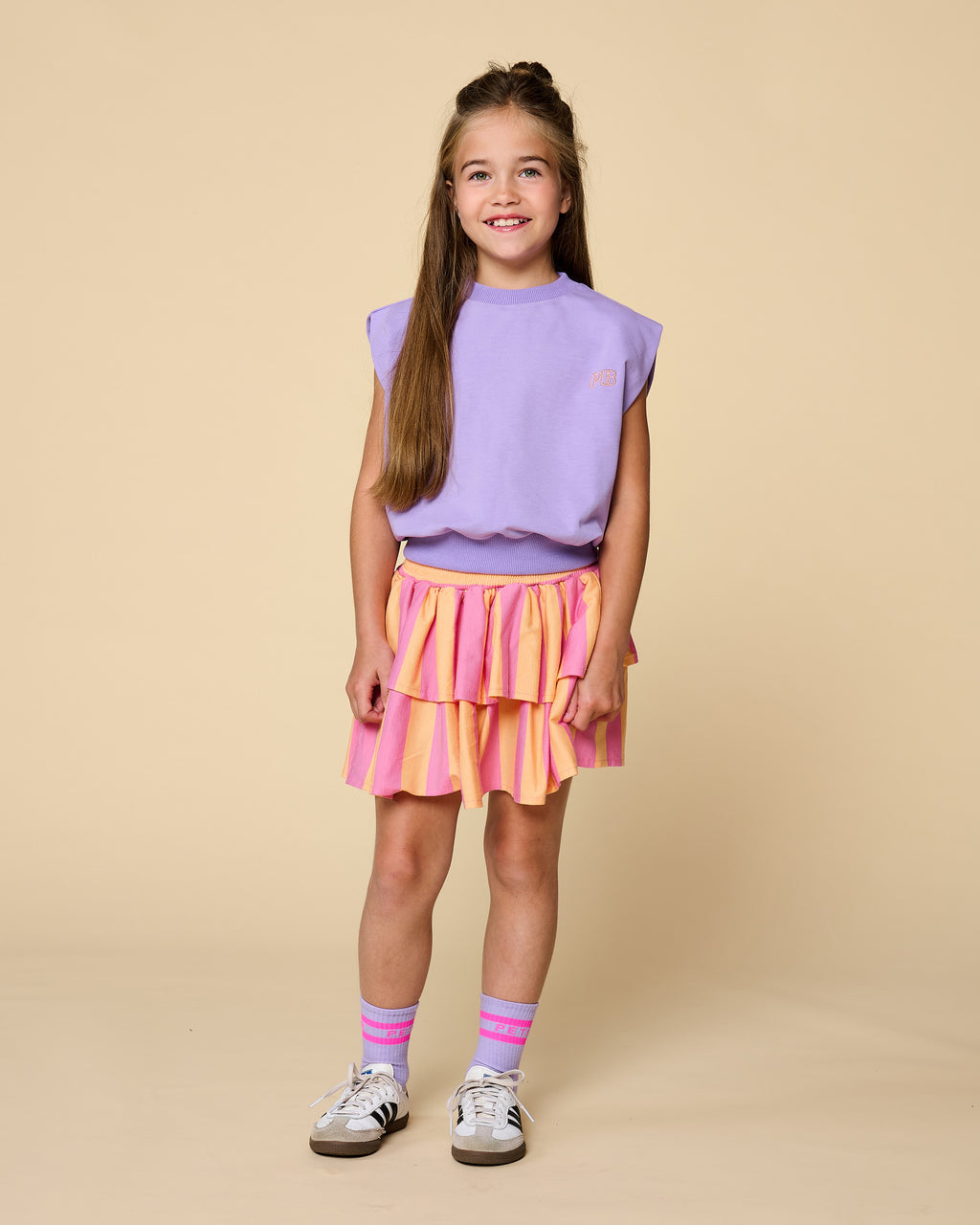 Stripe Smock Skirt | Cashmere Rose/Peach Cobbler