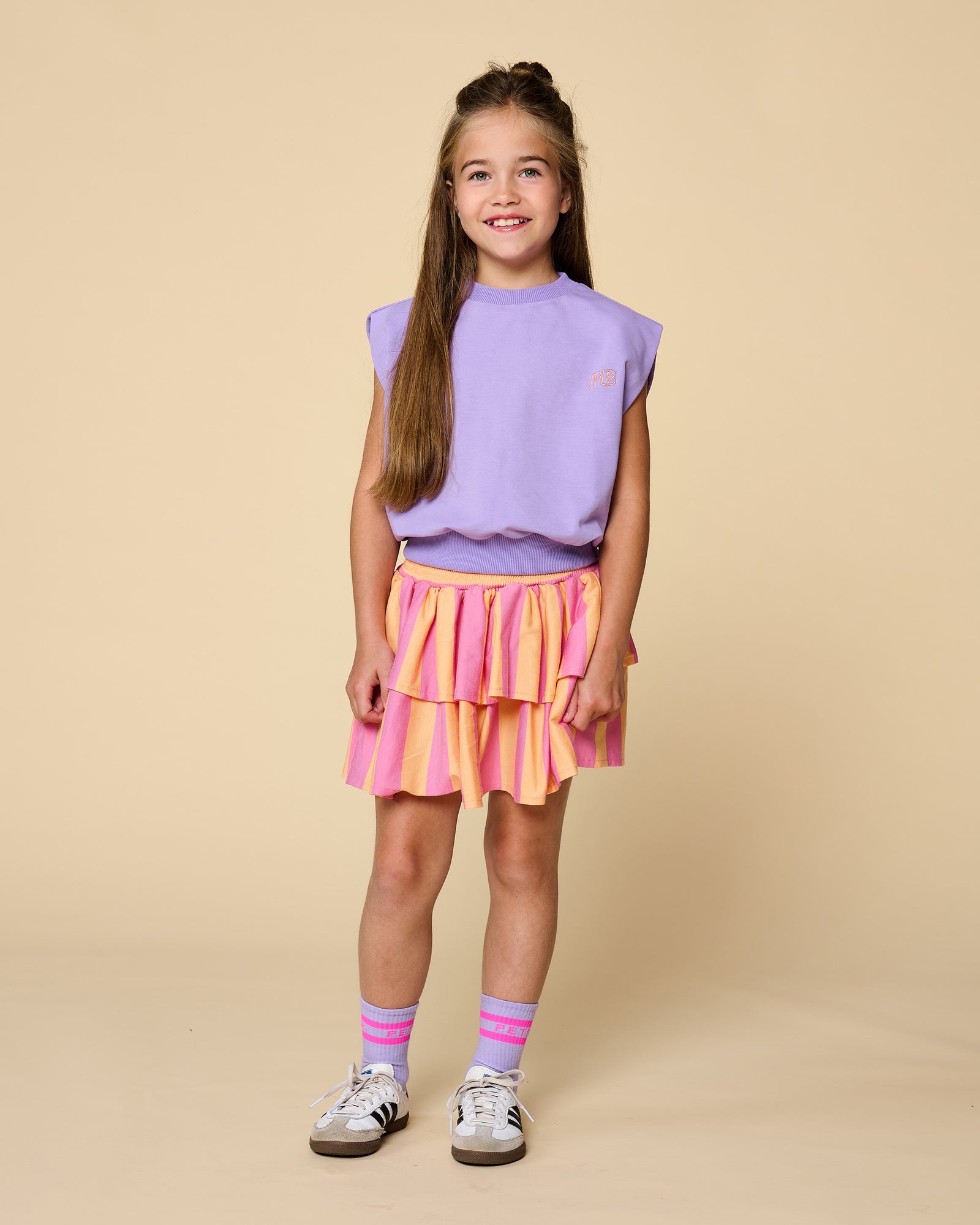 Stripe Smock Skirt | Cashmere Rose/Peach Cobbler