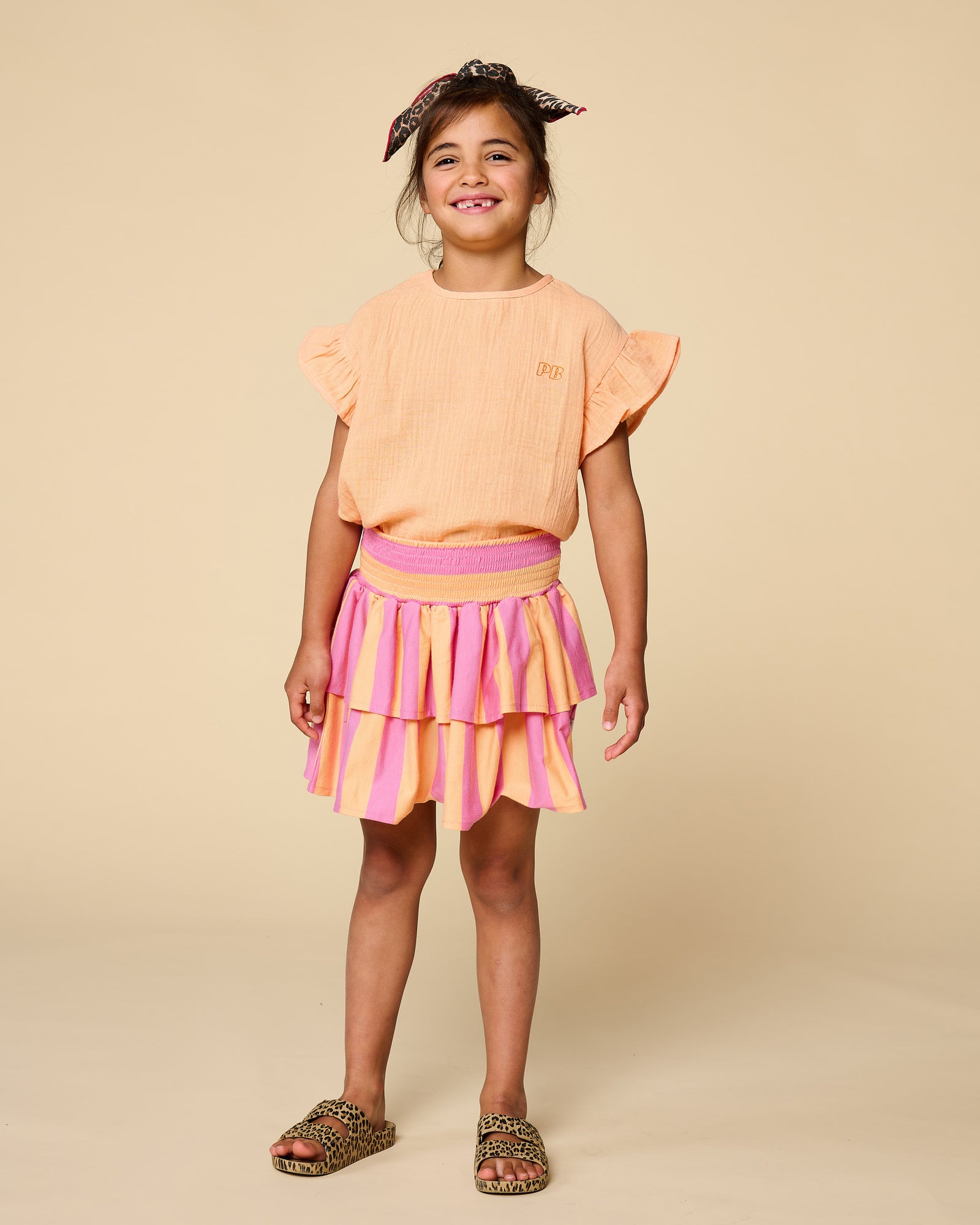 Stripe Smock Skirt | Cashmere Rose/Peach Cobbler