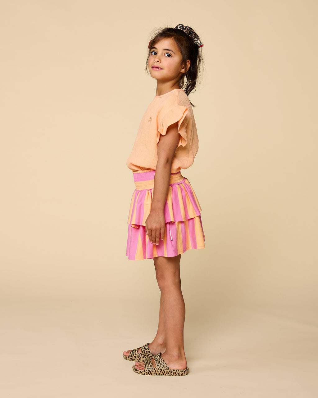 Loua Frill Blouse | Peach Cobbler