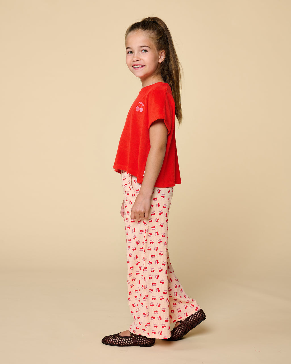 Wide Leg Pants | Cherry AOP