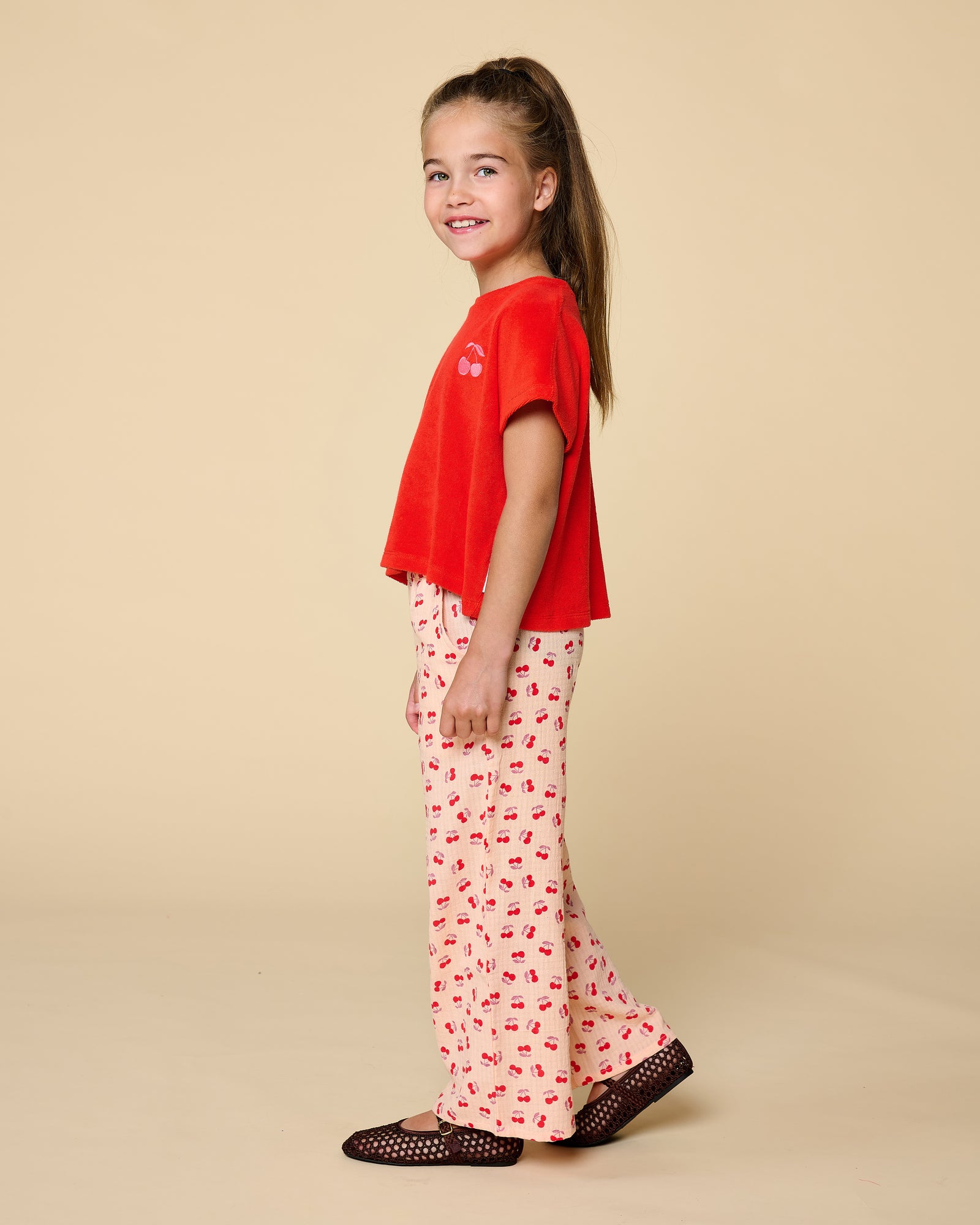 Wide Leg Pants | Cherry AOP