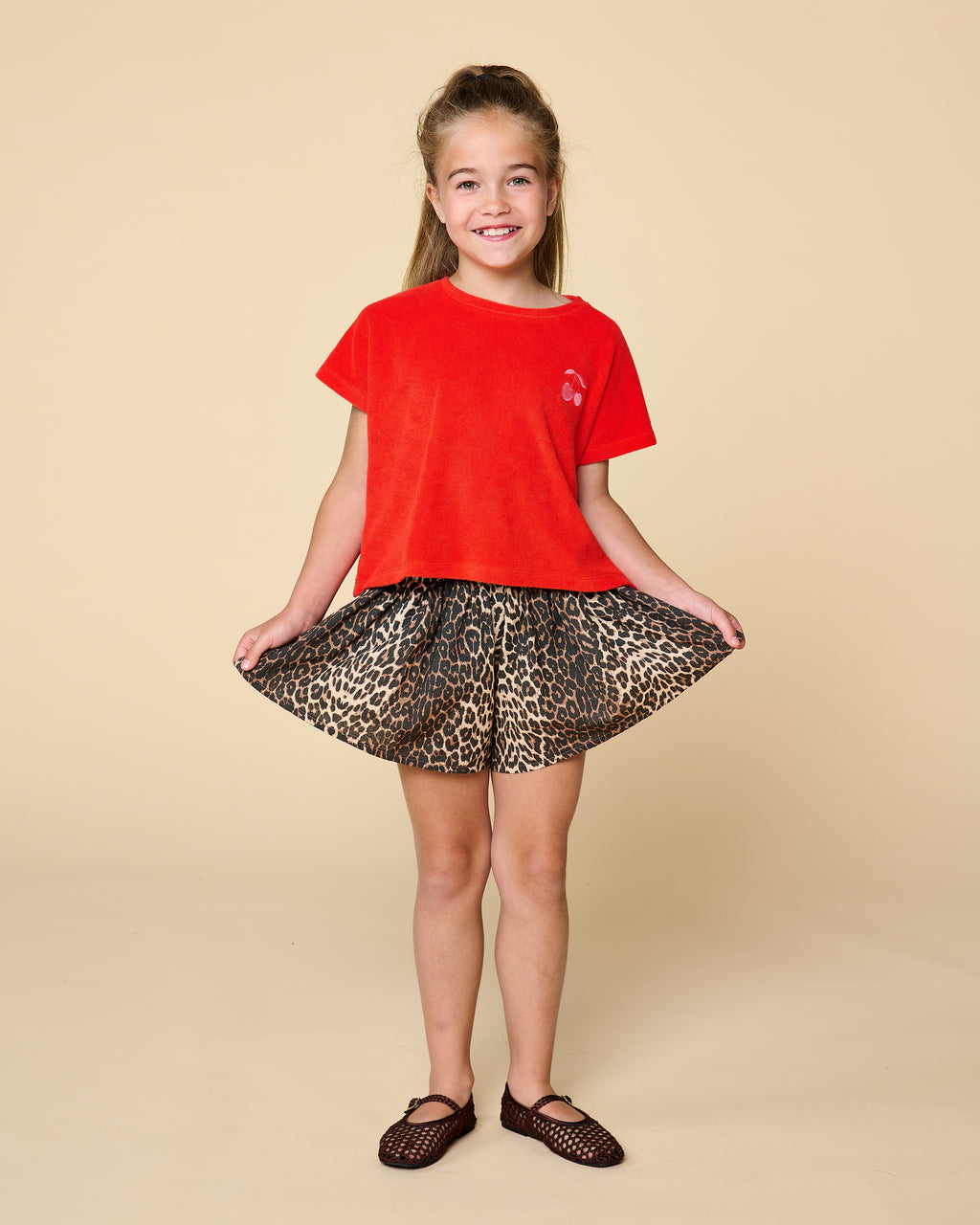 Ruffle Short | Leopard AOP