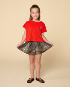 Ruffle Short | Leopard AOP