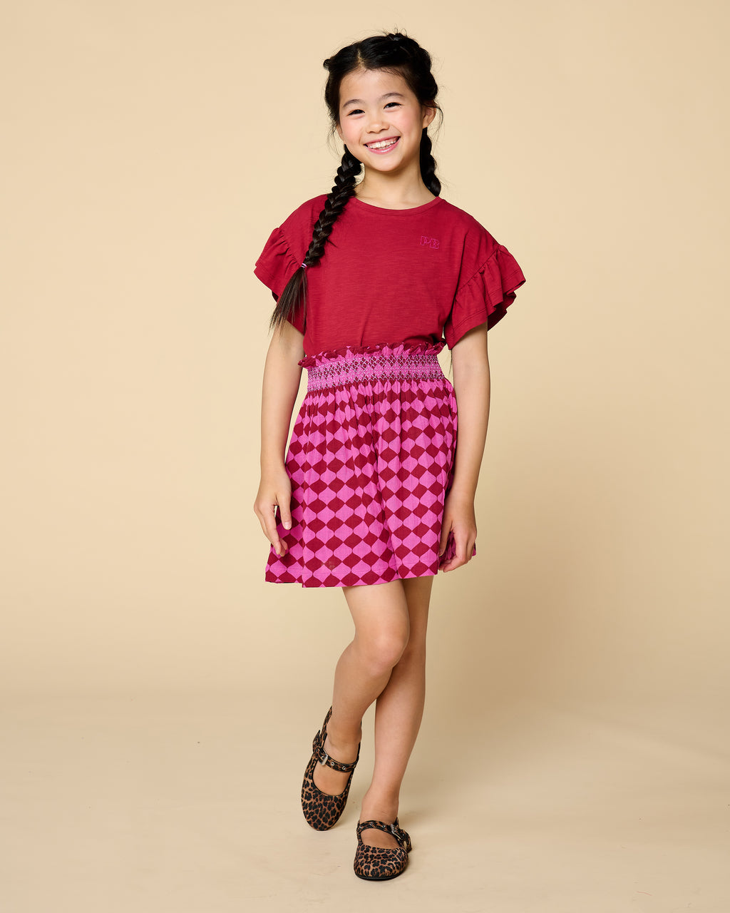 Mini Smock Skirt | Berry Blush