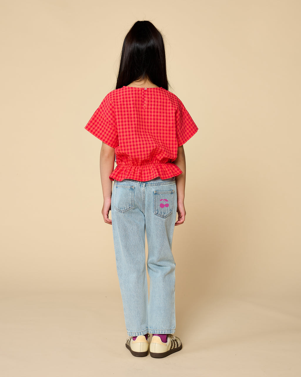 Blouse Elastic Waist | Check Red