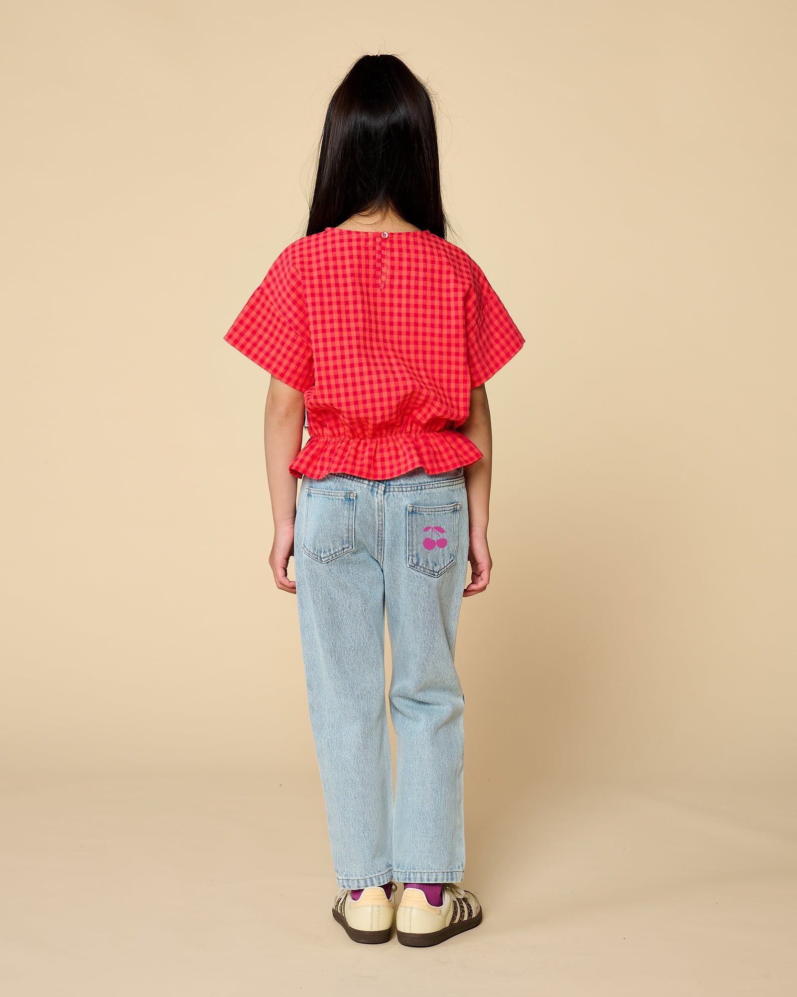 Blouse Elastic Waist | Check Red