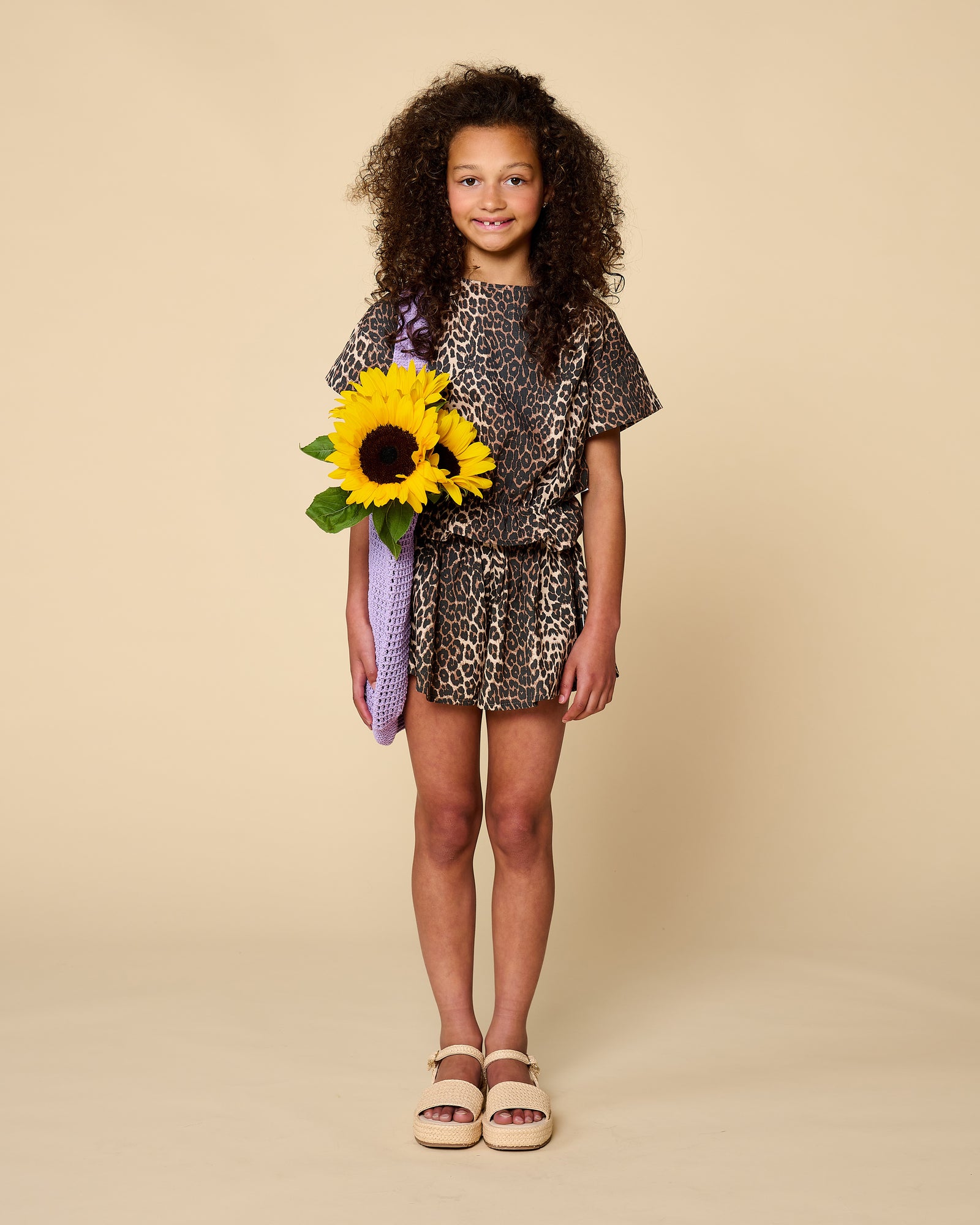 Ruffle Short | Leopard AOP
