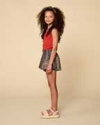 Ruffle Short | Leopard AOP