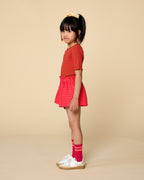 Ruffle Short | Check Red