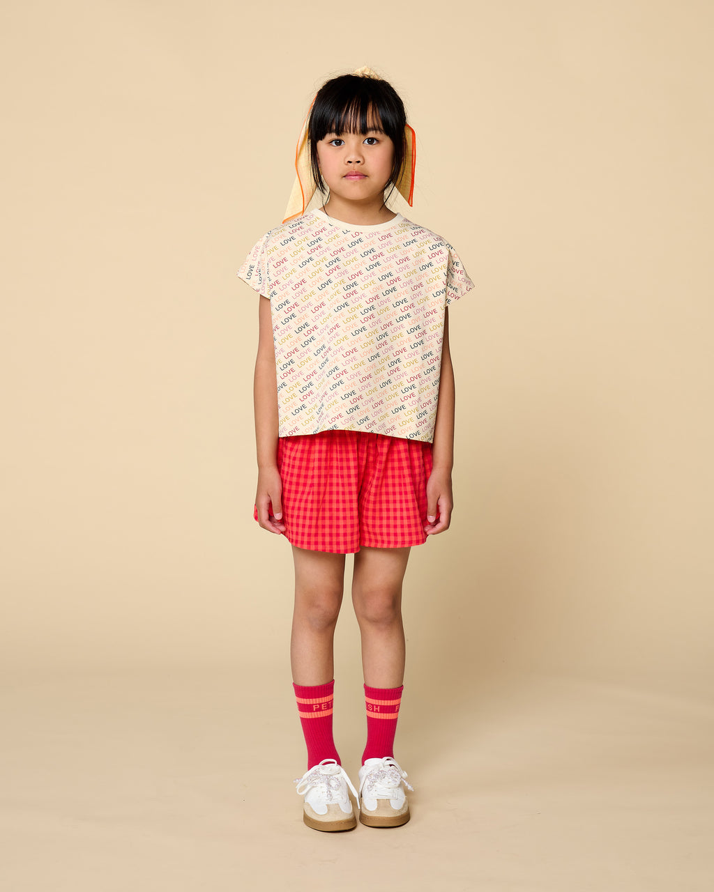 Ruffle Short | Check Red