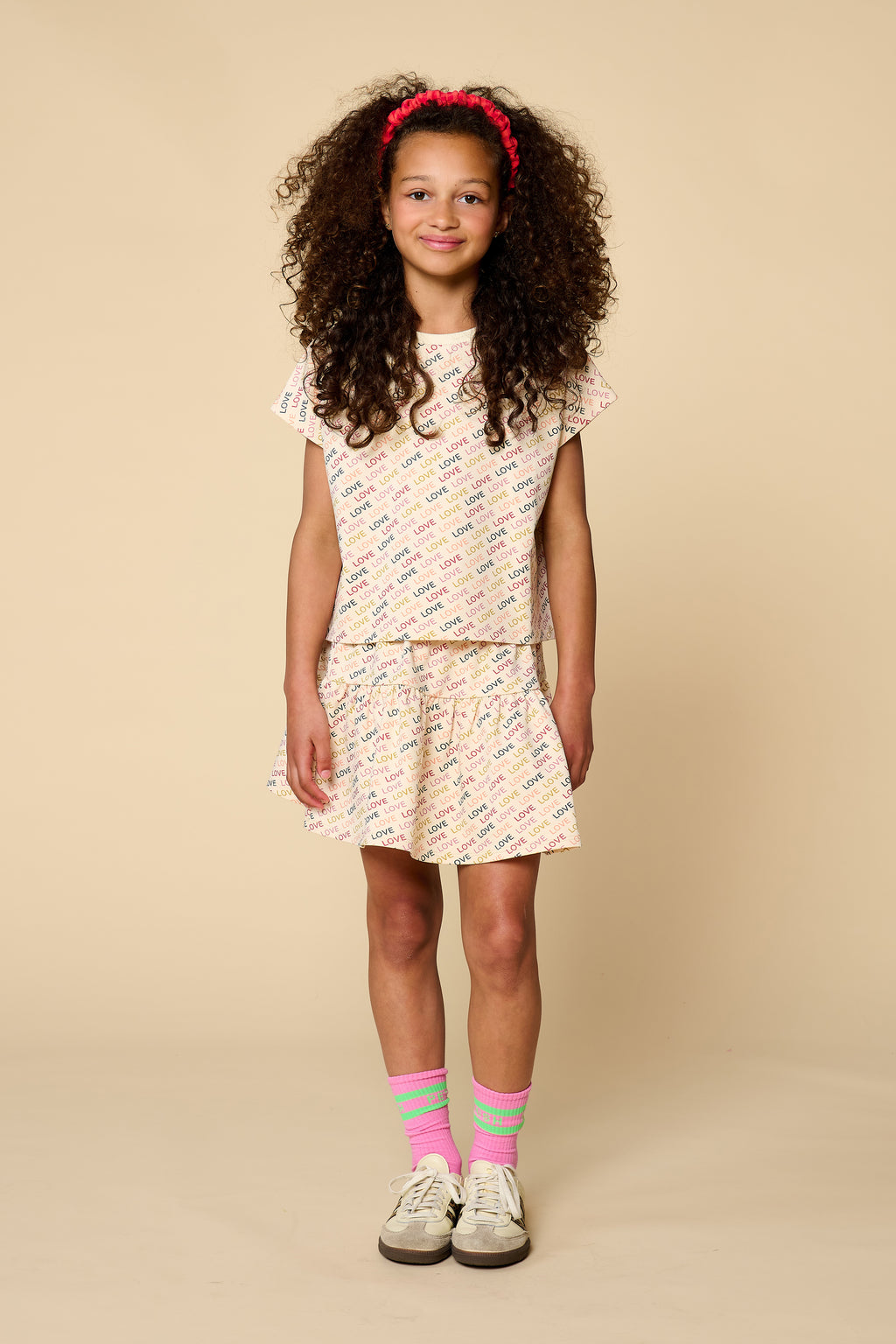 Ruffle Skirt | Love Text AOP