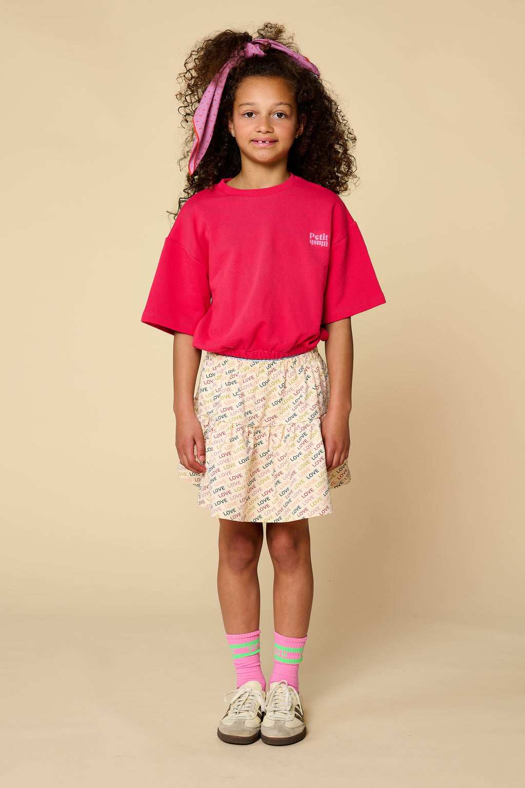 Ruffle Skirt | Love Text AOP