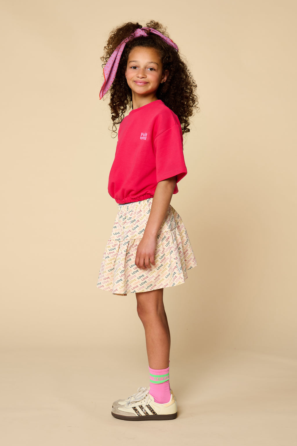 Ruffle Skirt | Love Text AOP