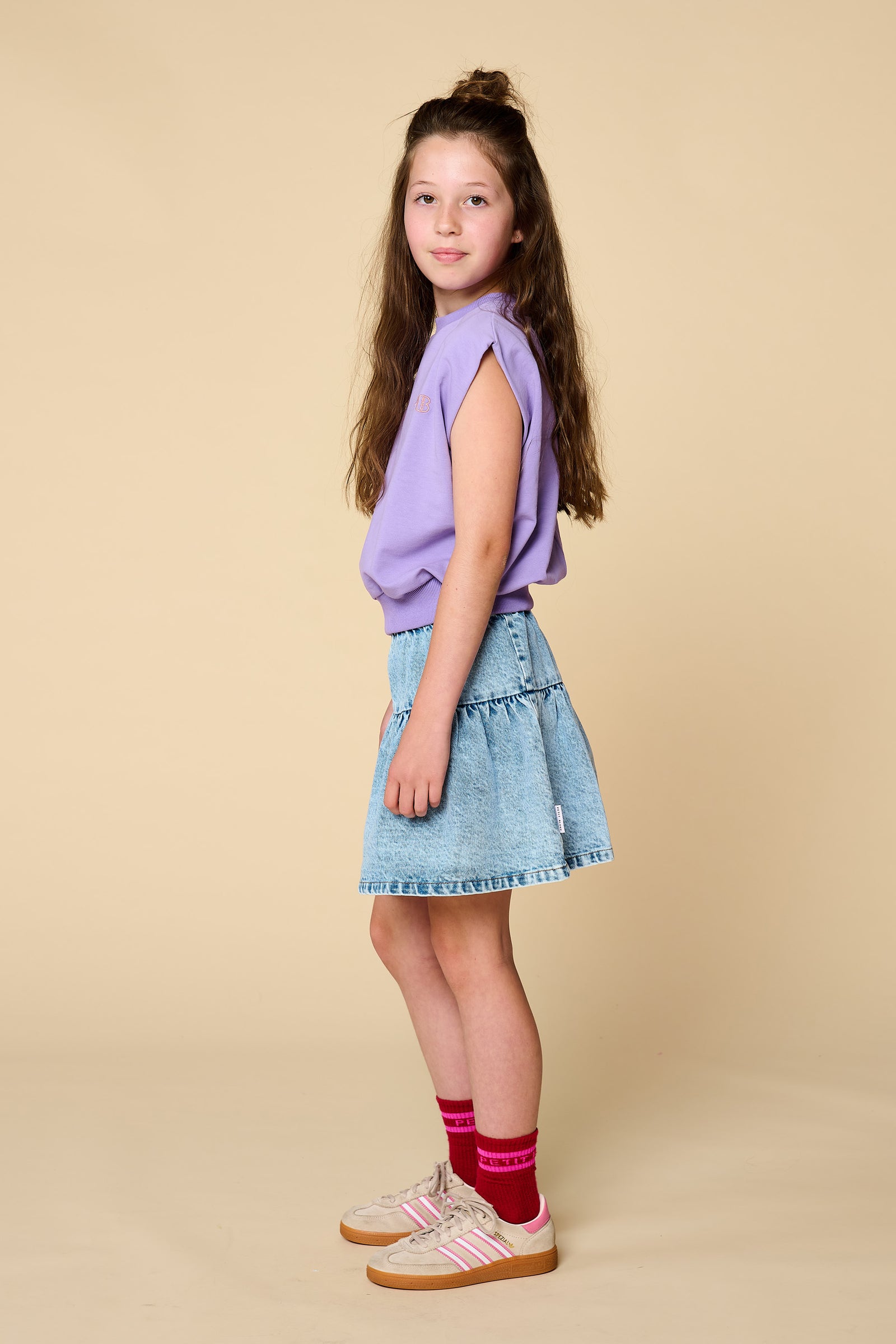 Jeans Ruffle Skirt  | Pale Light Blue