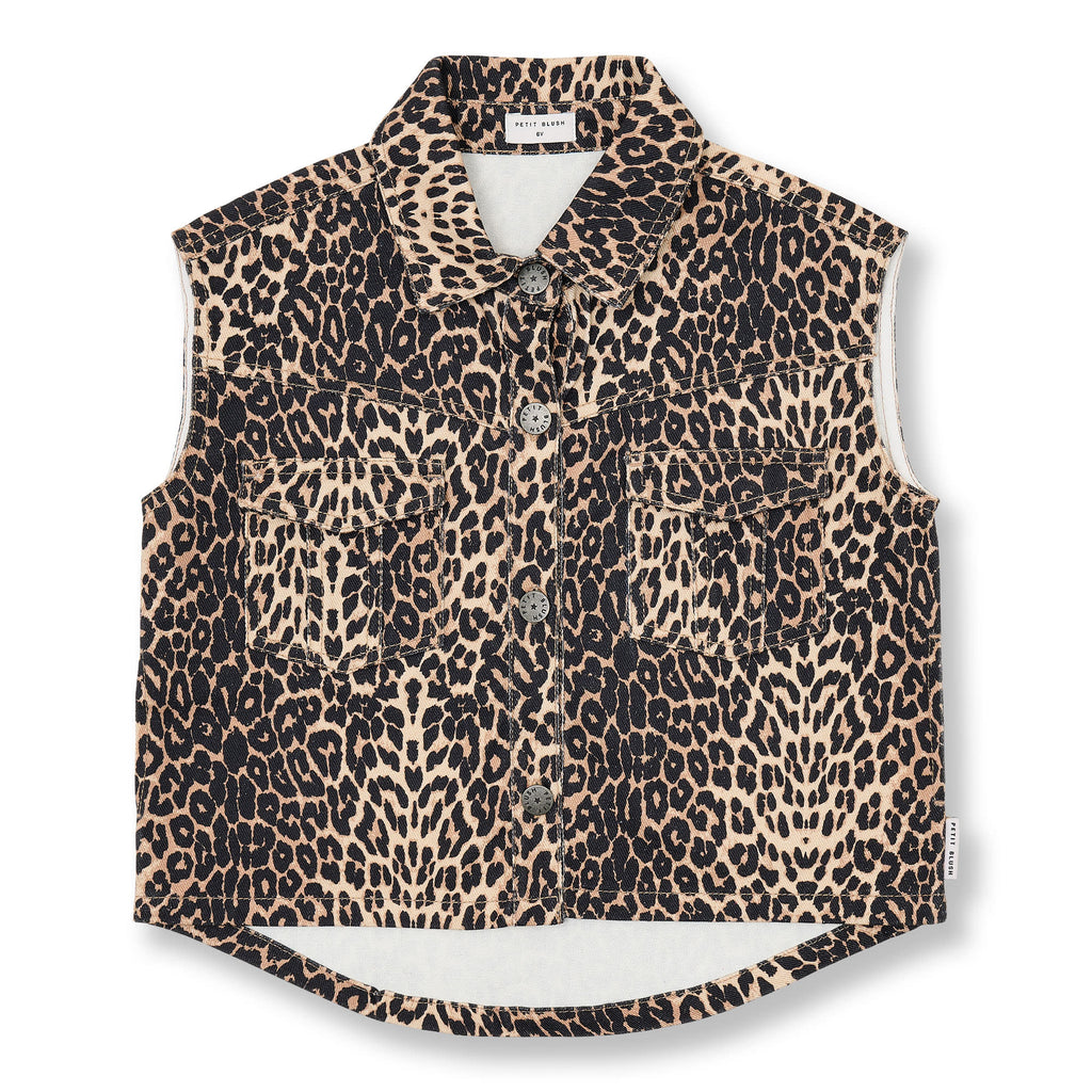 Denim Waistcoat | Leopard