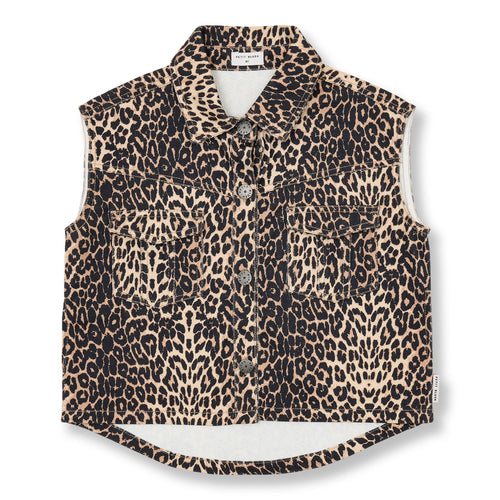 Denim Waistcoat | Leopard