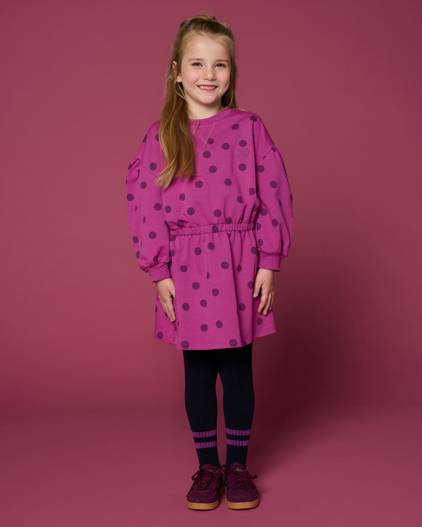 Skater Dress Dots | Deep Orchid