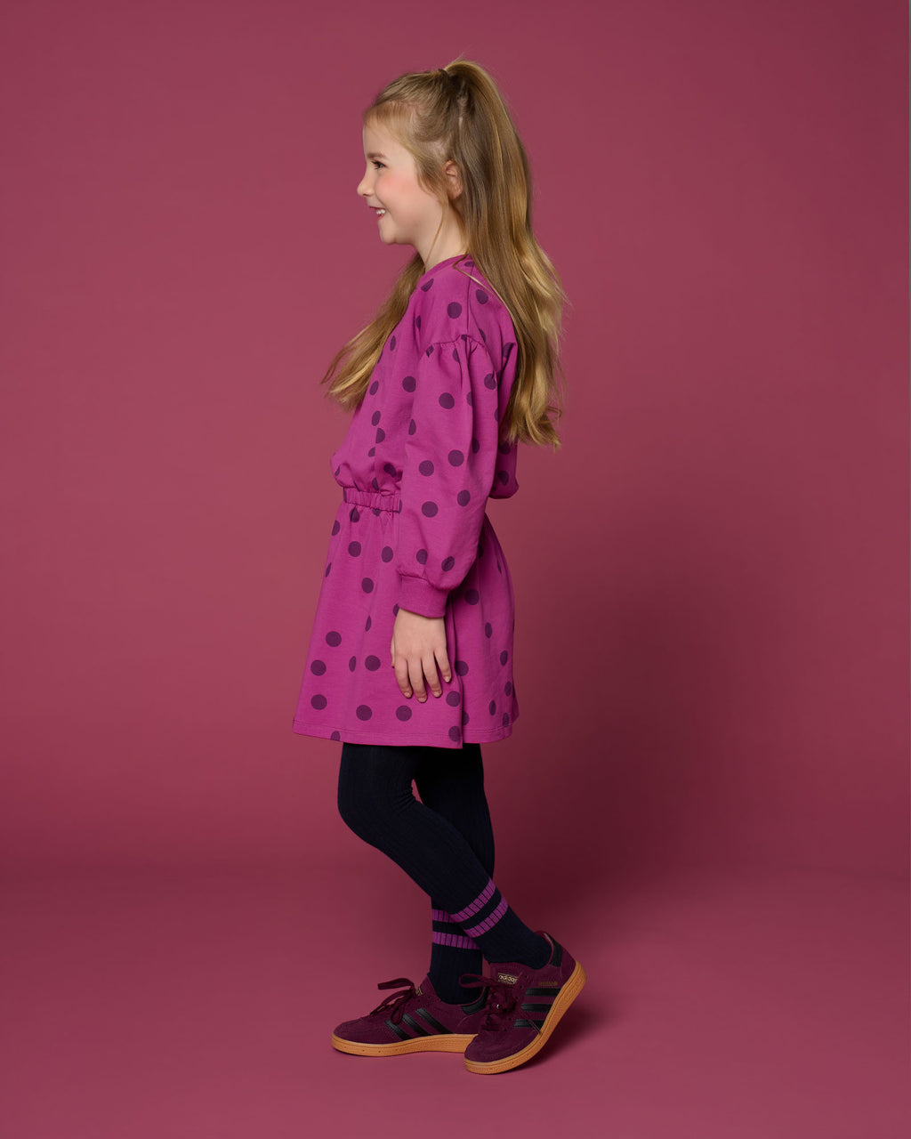 Skater Dress Dots | Deep Orchid
