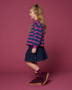Denim Mini Ruffle Skirt | Dark Blue