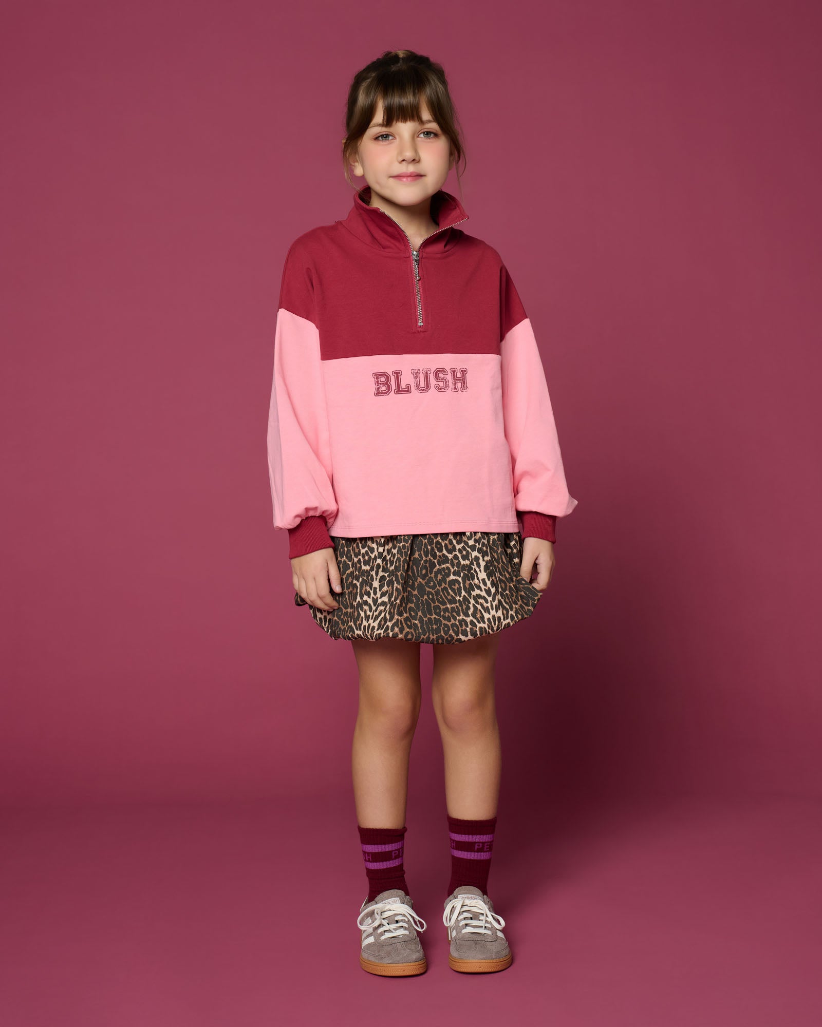 Zipper Sweater Blush | Color Block