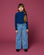 Rib Turtle Neck | Navy Blue