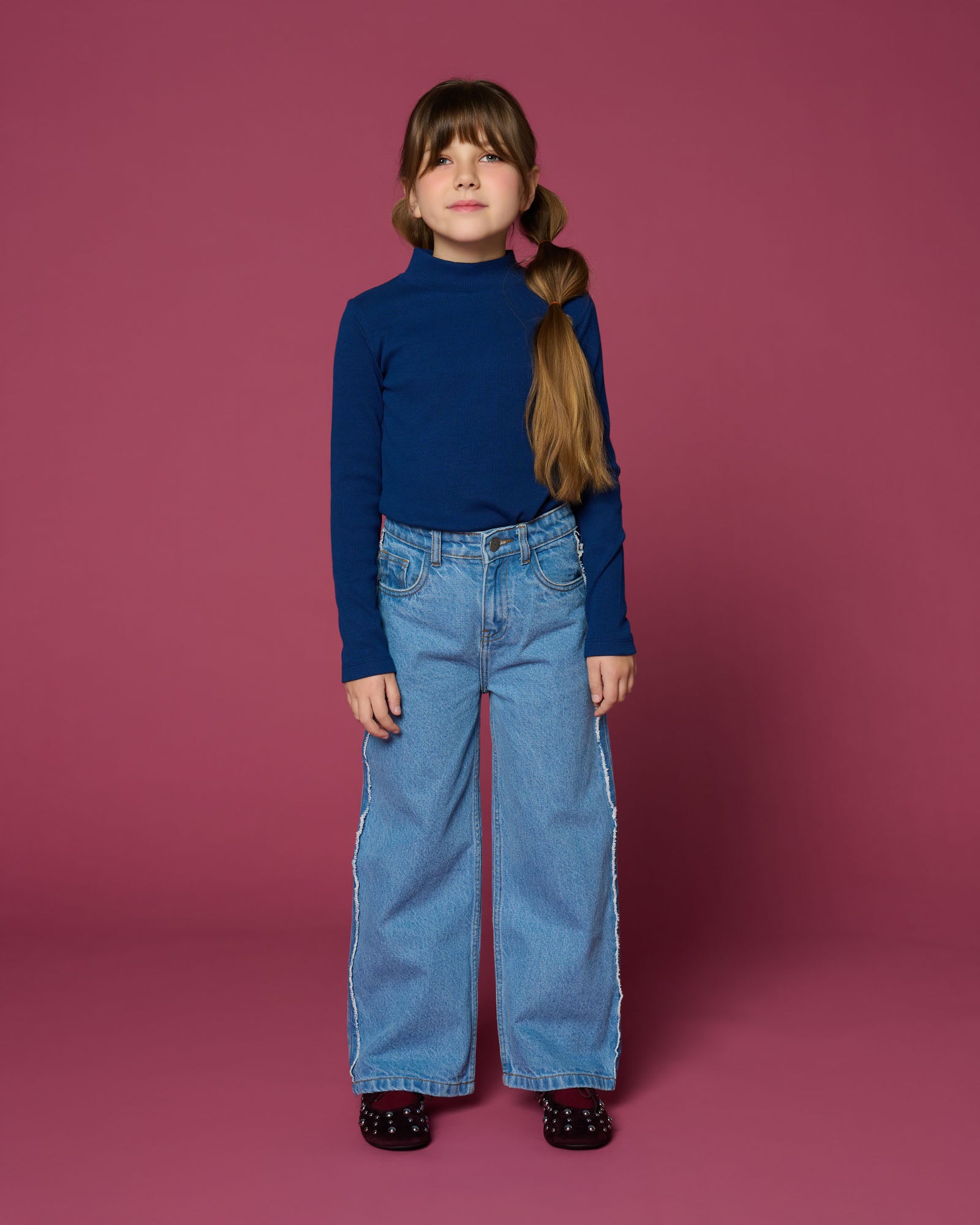 Rib Turtle Neck | Navy Blue