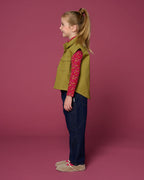 Denim Waistcoat | Khaki
