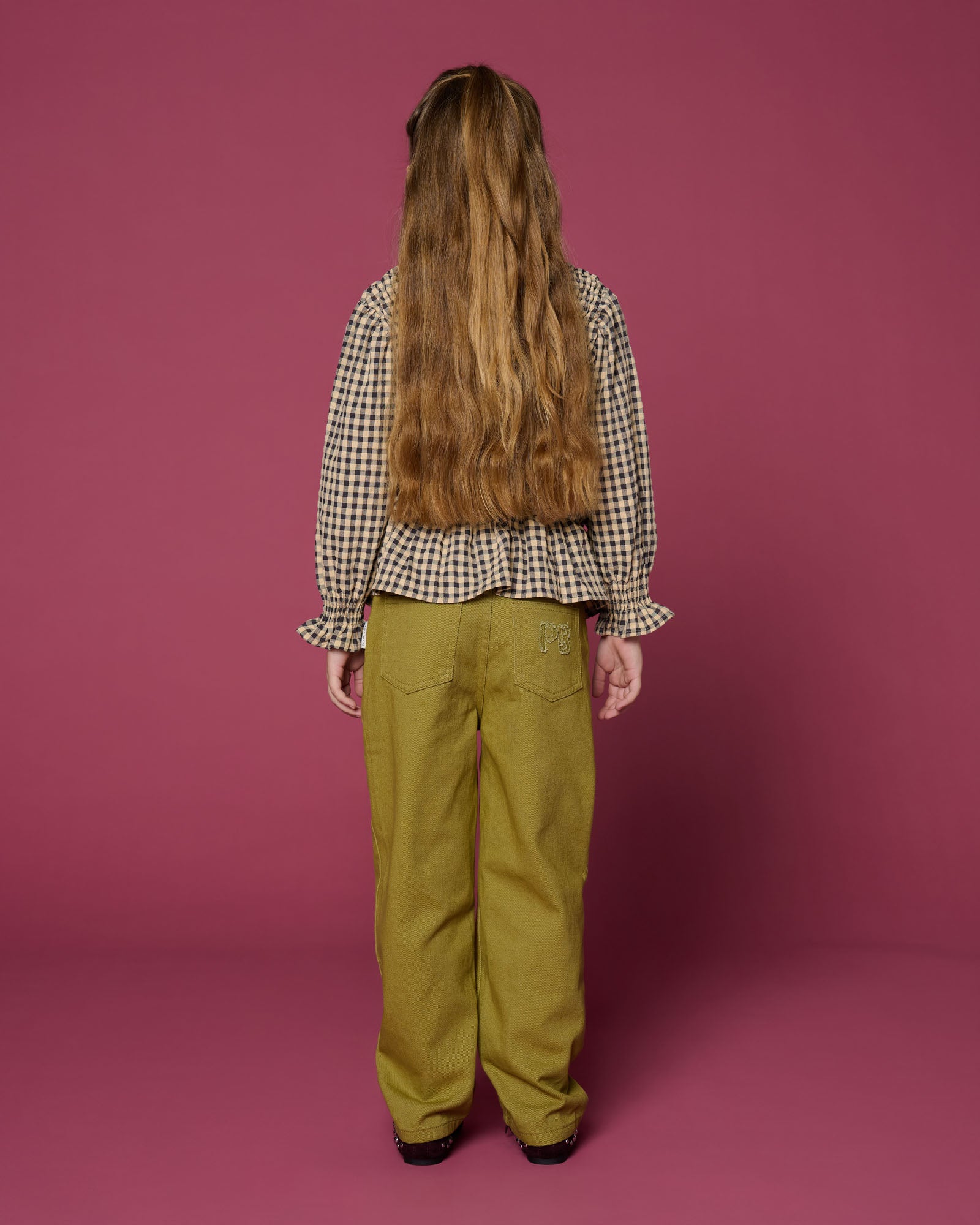 Flow Blouse  | Check Beige/Blue