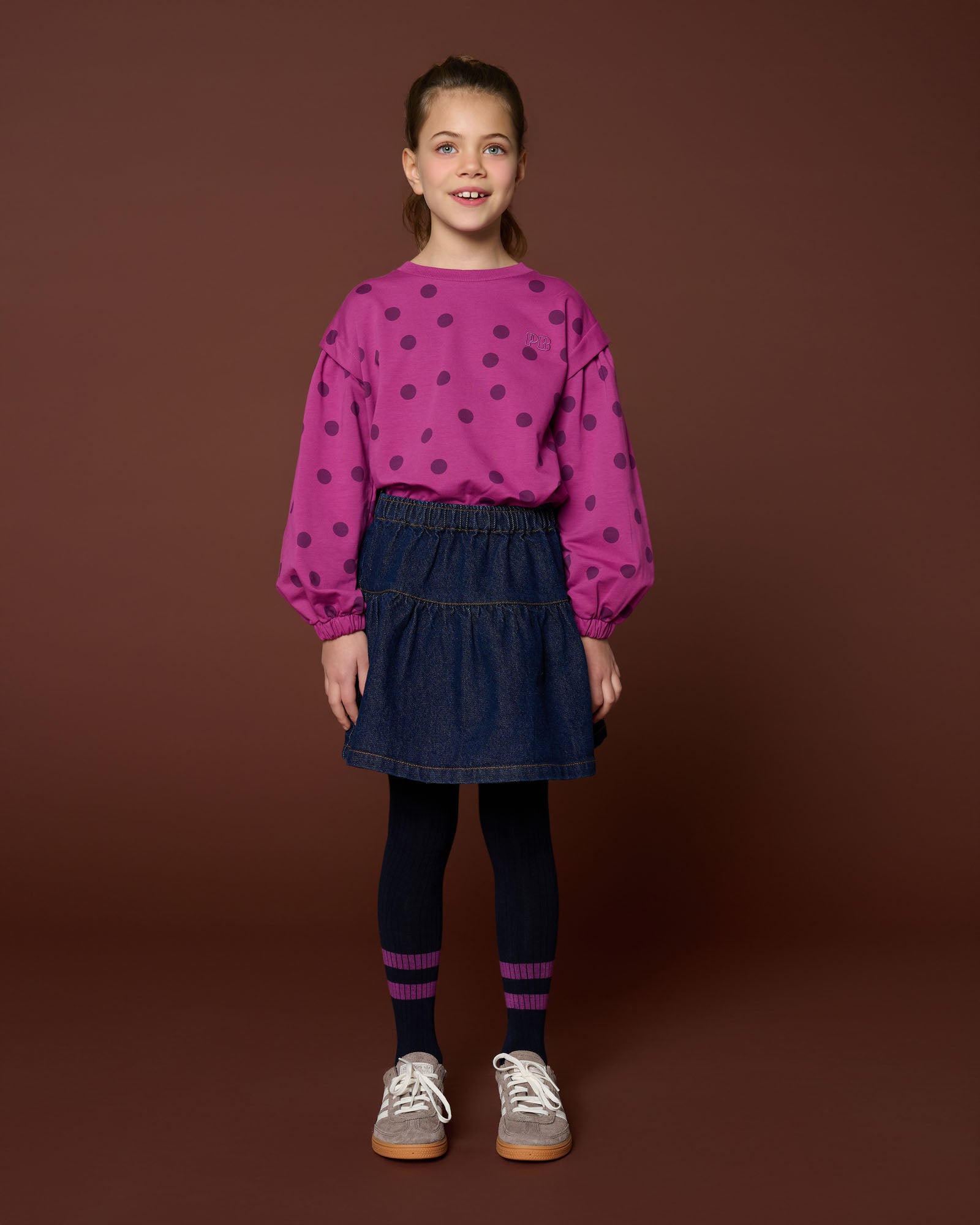 Carly Sweater Dots | Deep Orchid