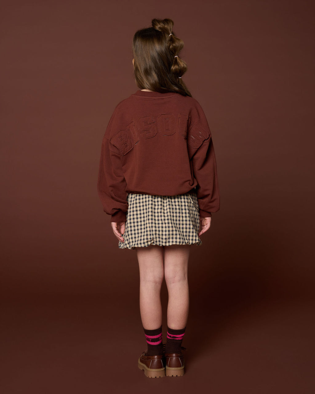 Cargo Ballon Skirt | Check Beige/Blue