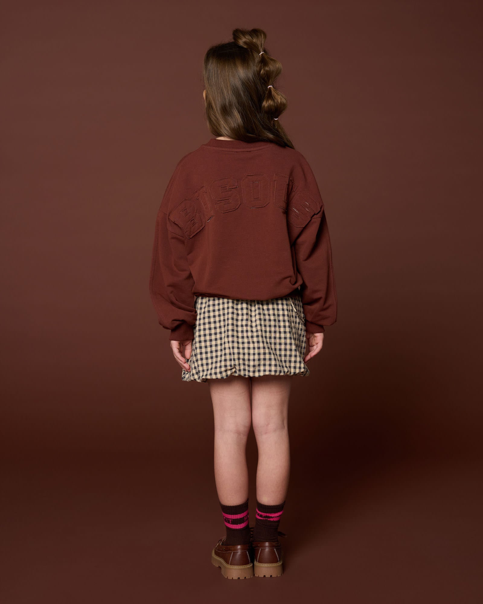 Cargo Ballon Skirt | Check Beige/Blue