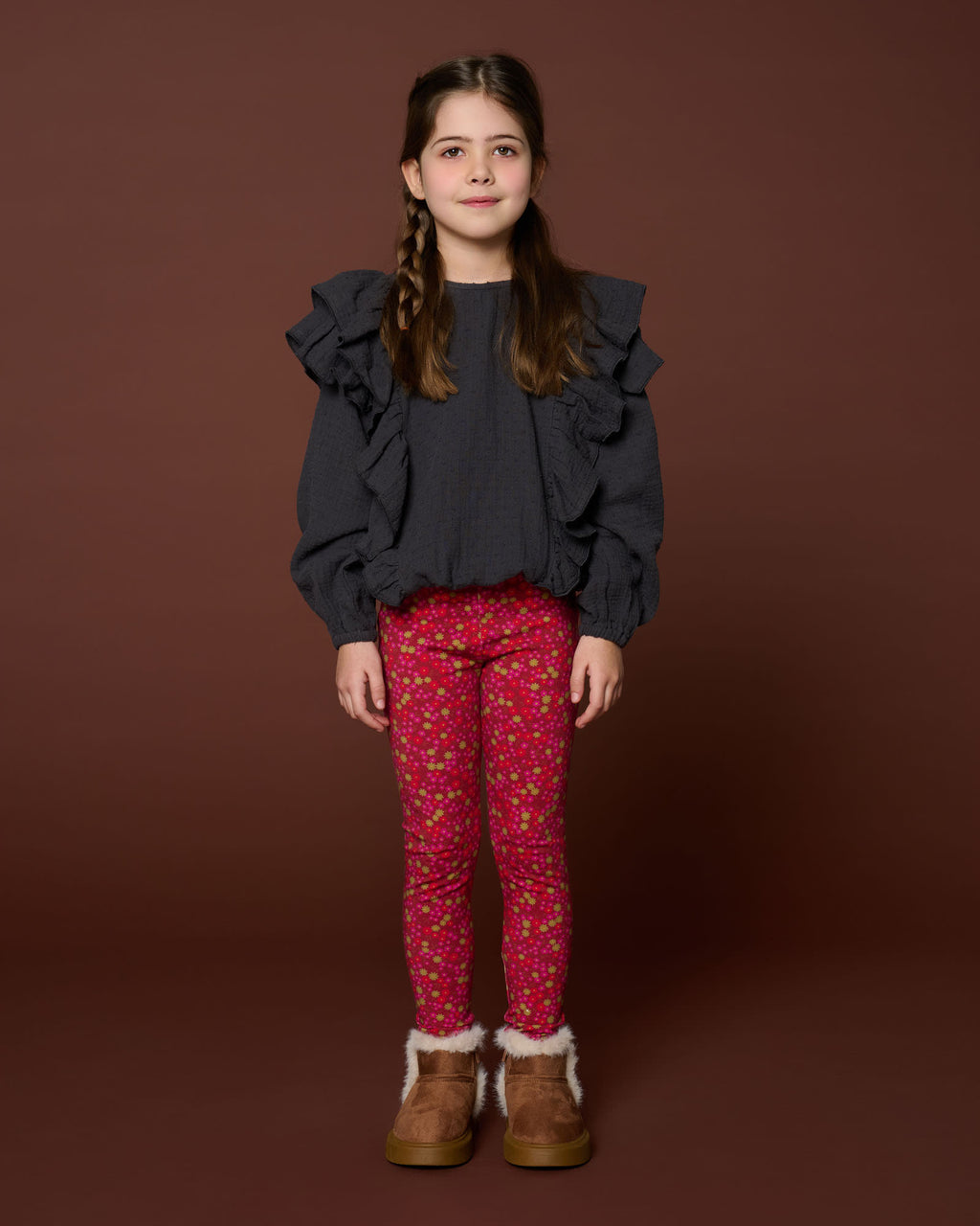 Romantic Ruffle Blouse | Dark Grey