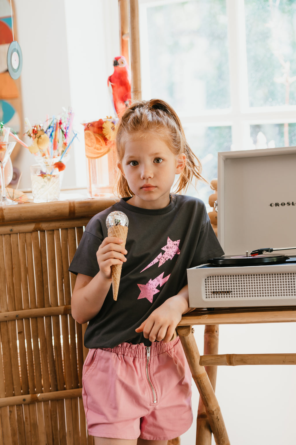 T-shirt Falling Metallic Stars | Dark Shadow