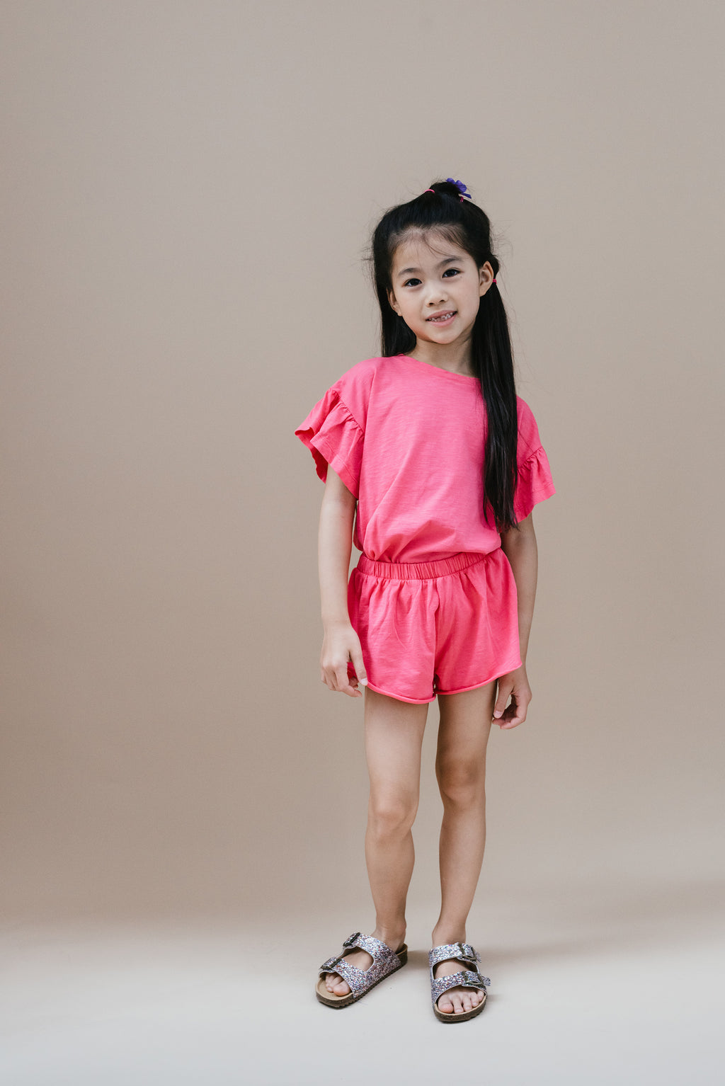 Bella Ruffle Tee | Hot Pink