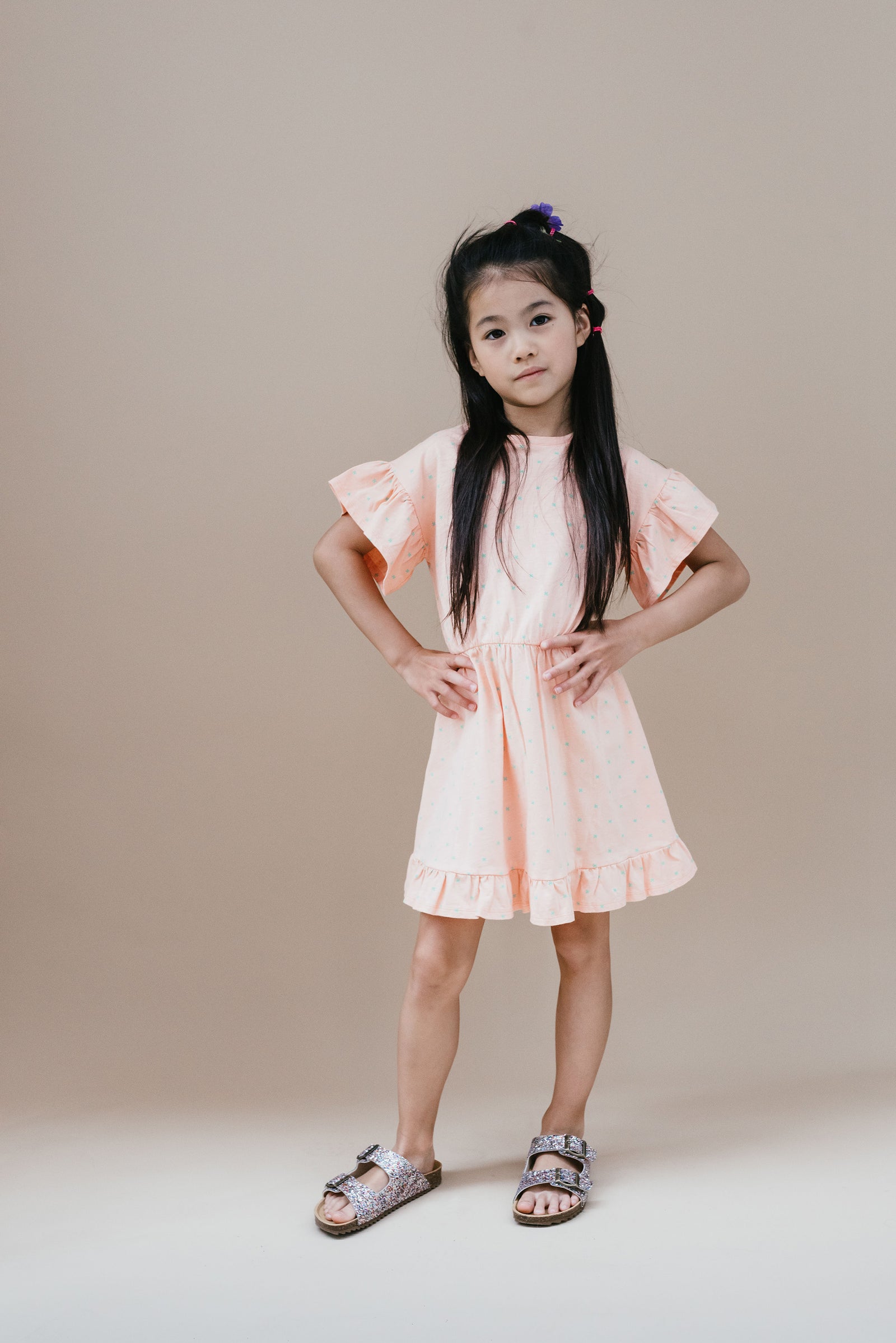 Ruffle Dress | Mini Stars AOP